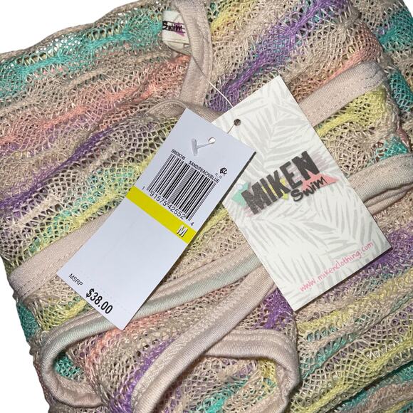 Miken Women’s Open Knit Sleeveless Swimsuit Cover Up Dress Size M - Picture 3 of 3